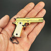 1:3 Bone Handle 1911 Full Metal Gun Model Toy Keychain-Golden