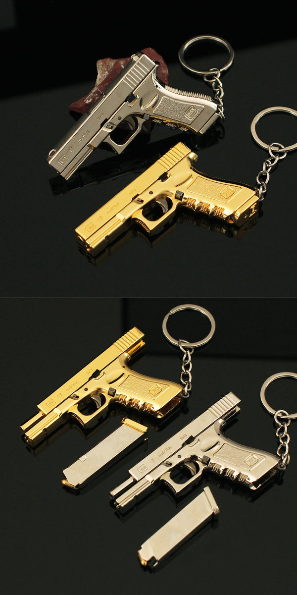 Mini Glock G17 Keychain|1:3 Alloy Replica-Golden