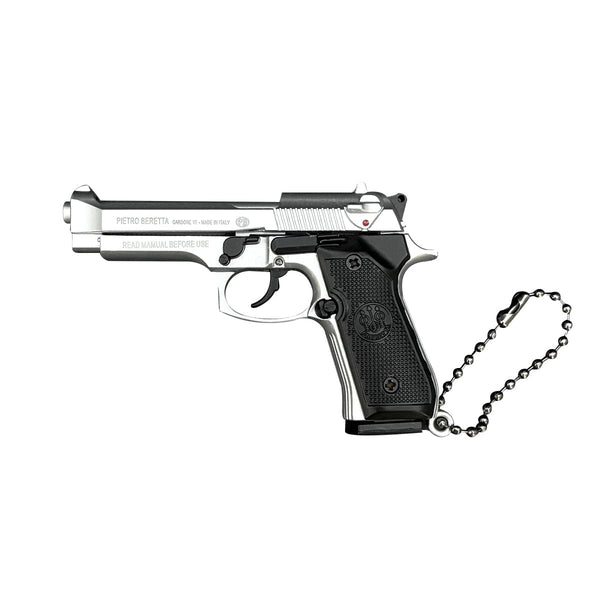 Handmade Beretta 92F Gun Keychain - Silver