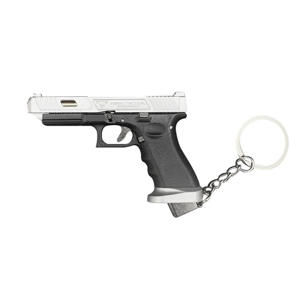 Handmade TTI Mini Gun Keychain - Silver