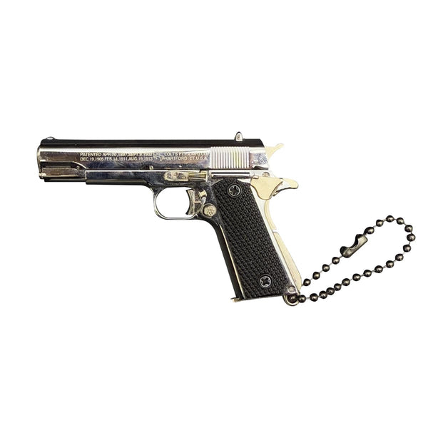 Chrome Silver 1911 Keychain Handmade