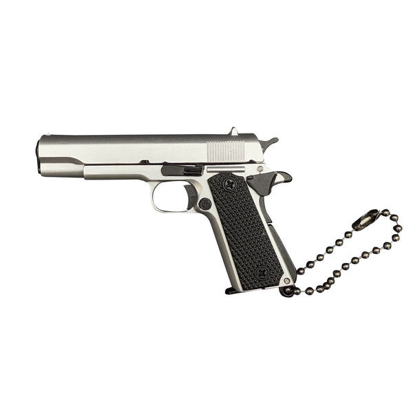 Handmade 1911 Mini Gun Keychain –Silver