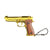Handmade wood handle Beretta 92F Gun Keychain – Gold