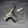 Metallic Desert Eagle Gun-Shaped Keychain