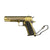 Handmade Damascus 1911 Mini Gun Keychain-Gold