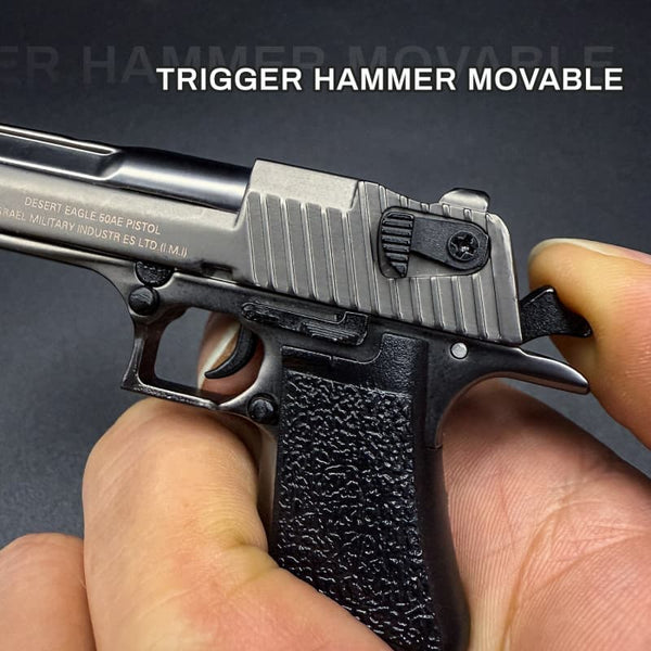 Metallic Desert Eagle Gun-Shaped Keychain