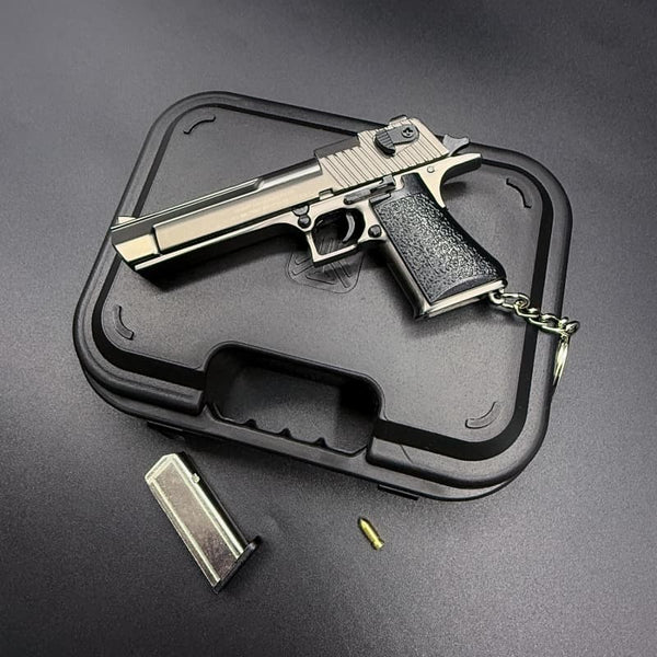 Metallic Desert Eagle Gun-Shaped Keychain