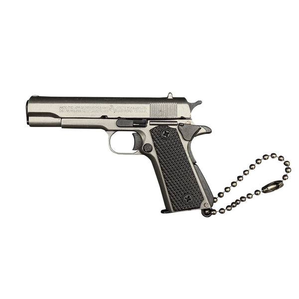 Handcrafted Metallic 1911 Gun-Shaped Keychain