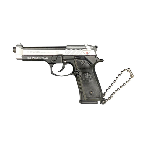 Handmade Silver Beretta 92F Gun Keychain