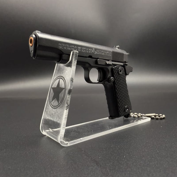 Black 1911 Gun-Shaped Keychain – Handcrafted Realism