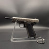 Handmade Damascus 1911 Mini Gun Keychain - Metal