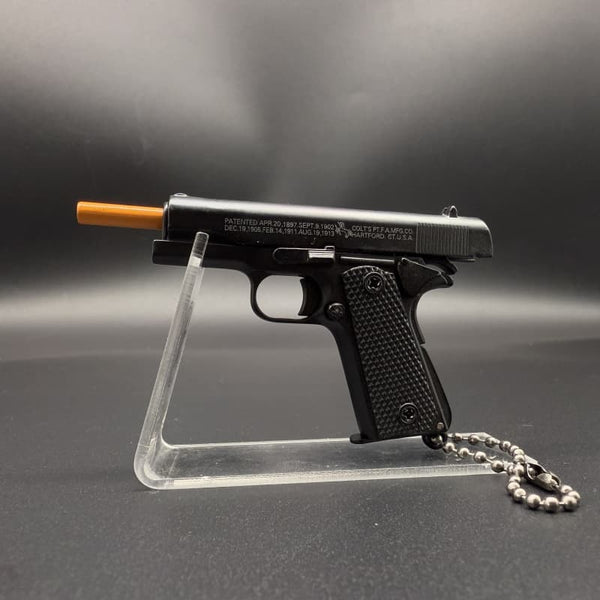 Black 1911 Gun-Shaped Keychain – Handcrafted Realism
