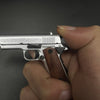 Handcrafted 1911 Gun Keychain with Wooden Handle - Silver