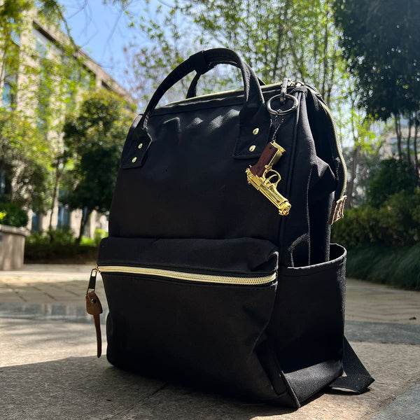 Handmade wood handle Beretta 92F Gun Keychain – Gold