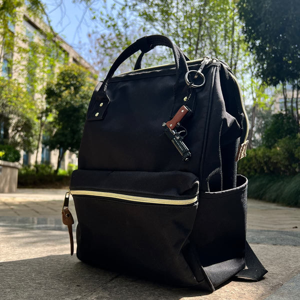 Handmade wood handle Beretta 92F Gun Keychain – Black