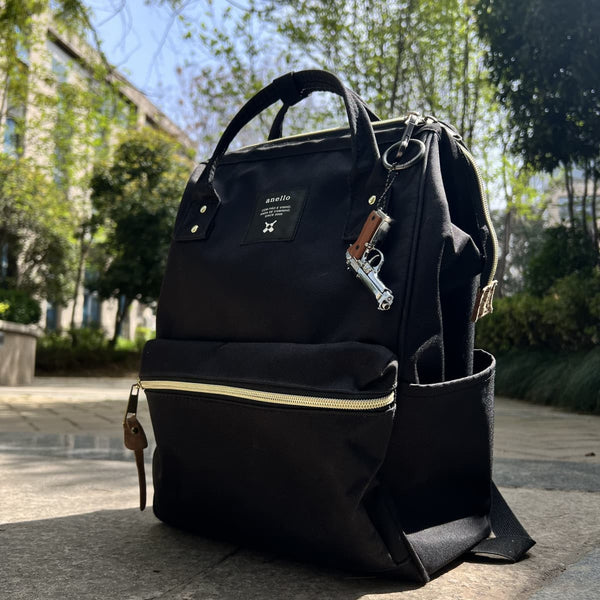 Handmade wood handle Beretta 92F Gun Keychain – Chrome Silver