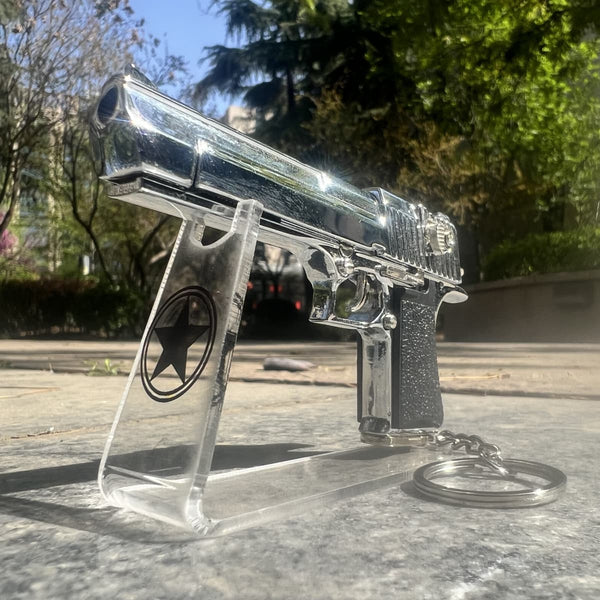 Handcrafted SilverDesert Eagle Gun Keychain