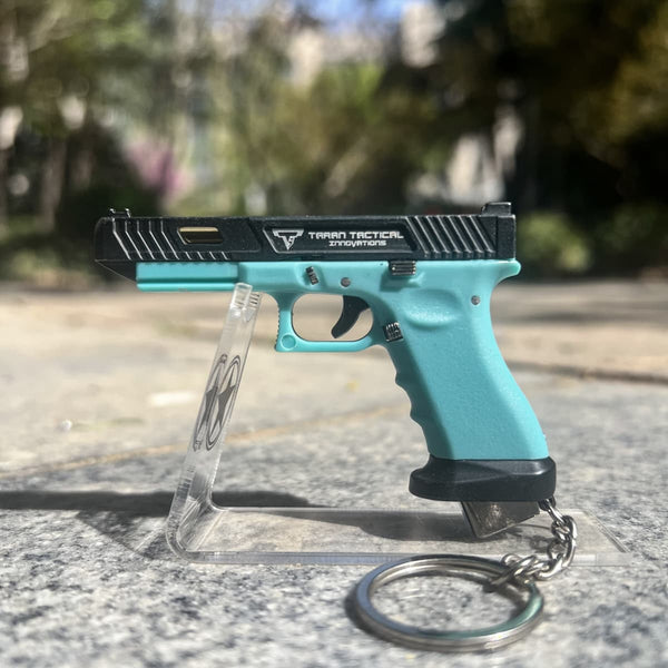 Handmade TTI Mini Gun Keychain - Light blue