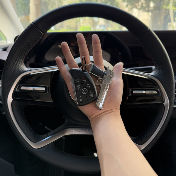 Handcrafted SilverDesert Eagle Gun Keychain