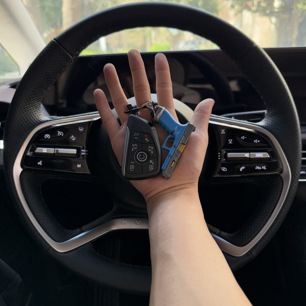 Handmade TTI Mini Gun Keychain - Blue