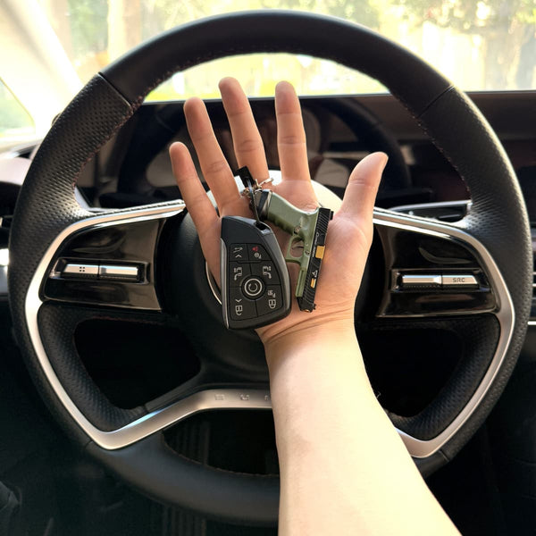 Handmade TTI Mini Gun Keychain - Green