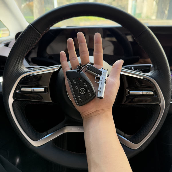 Handmade 1911 Mini Gun Keychain –Silver