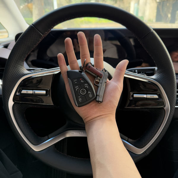 Handmade Kimber 1911 Gun Keychain with Wooden Handle