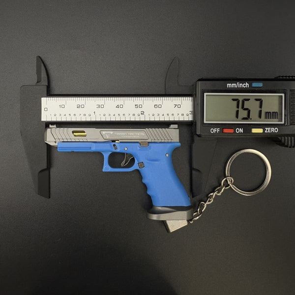 Handmade TTI Mini Gun Keychain - Blue