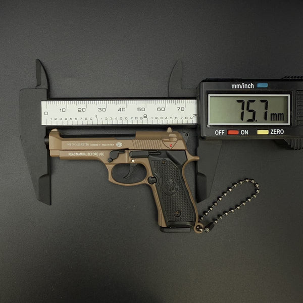 Handcrafted Beretta 92F Keychain–Brown