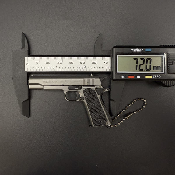 Handcrafted Metallic 1911 Gun-Shaped Keychain