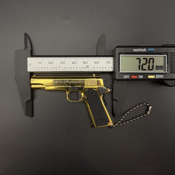 Gold Handmade 1911 Mini Gun Keychain
