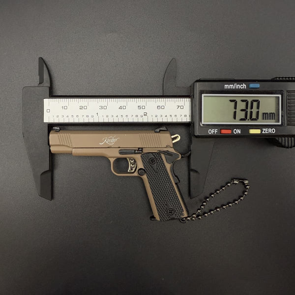 Handmade Kimber 1911 Handgun Keychain - Brown