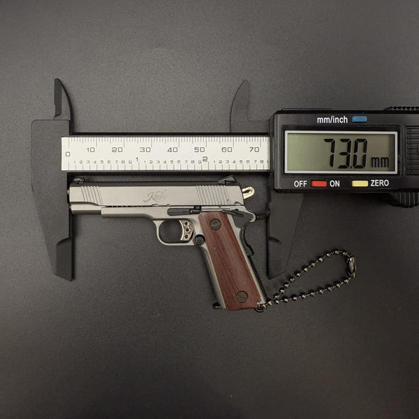 Handmade Kimber 1911 Gun Keychain with Wooden Handle