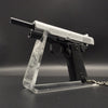 Handcrafted Silver & Black 1911 Gun-Shaped Keychain