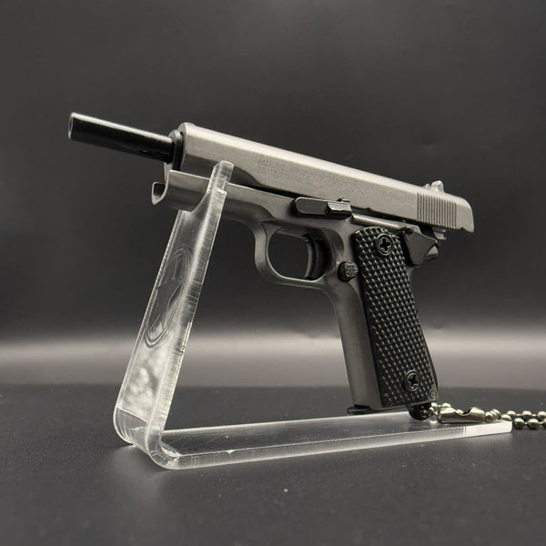 Handcrafted Metallic 1911 Gun-Shaped Keychain