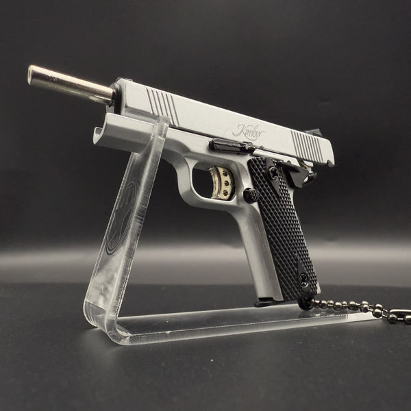 Handmade Kimber 1911 gun Keychain - Silver