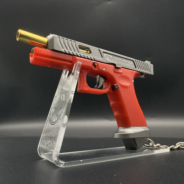 Handmade TTI Mini Gun Keychain - Red
