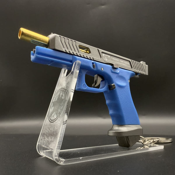 Handmade TTI Mini Gun Keychain - Blue