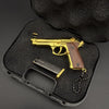 Handmade wood handle Beretta 92F Gun Keychain – Gold