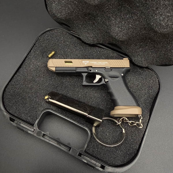 Handmade TTI Mini Gun Keychain - Brown