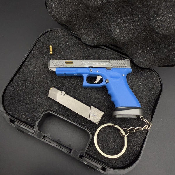 Handmade TTI Mini Gun Keychain - Blue