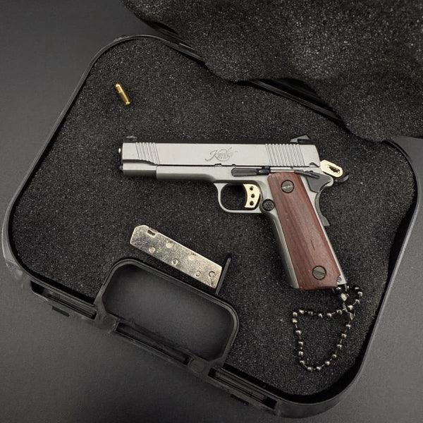 Handmade Kimber 1911 Gun Keychain with Wooden Handle