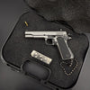 Handcrafted Metallic 1911 Gun-Shaped Keychain
