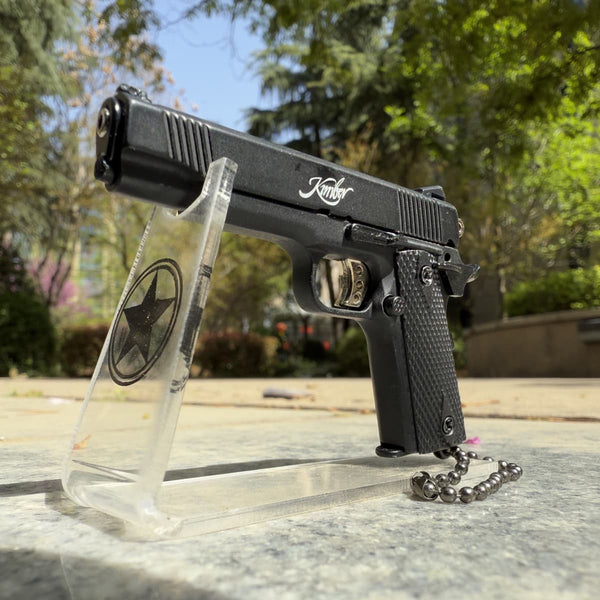 Handmade Kimber 1911 Handgun Keychain-Black