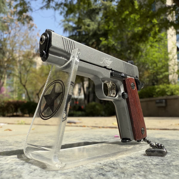 Handmade Kimber 1911 Gun Keychain with Wooden Handle