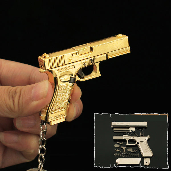 Mini Glock G17 Keychain|1:3 Alloy Replica-Golden