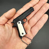 1:3 Bone Handle 1911 Full Metal Gun Model Toy Keychain-Black