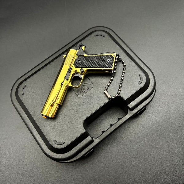Gold Handmade 1911 Mini Gun Keychain