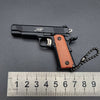 Handcrafted 1911 Gun Keychain with Wooden Handle - Black