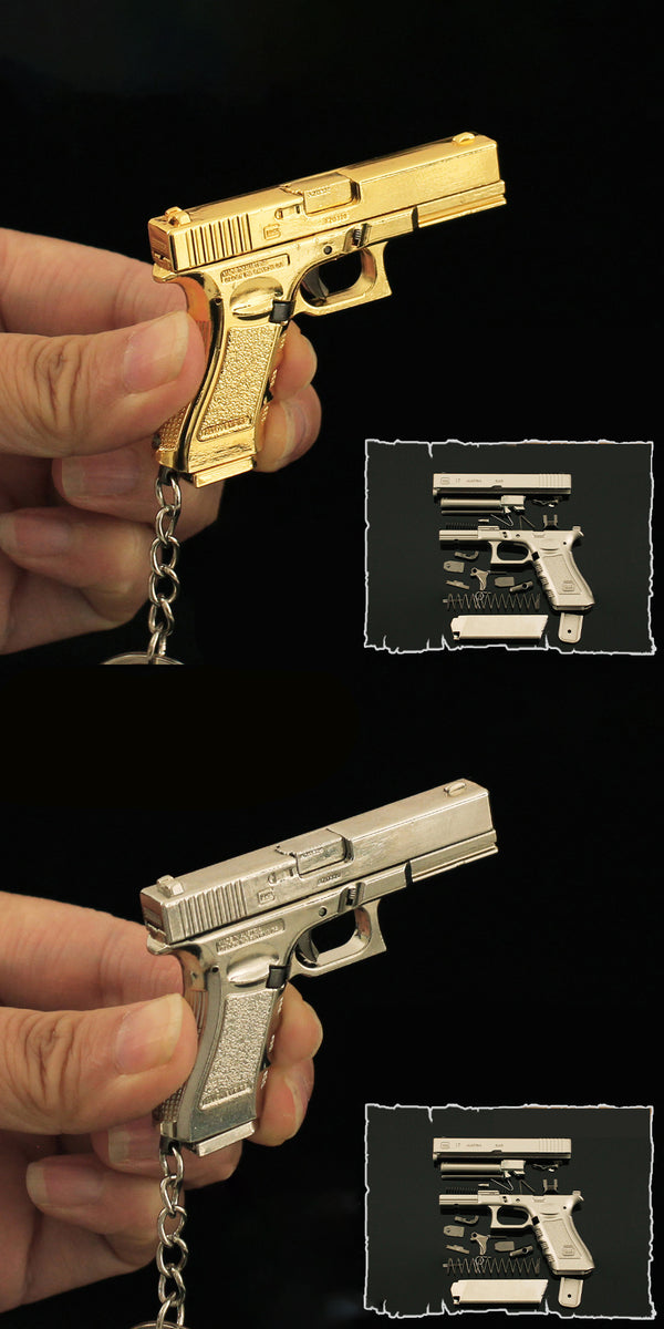 Mini Glock G17 Keychain｜1:3 Alloy Replica-Golden